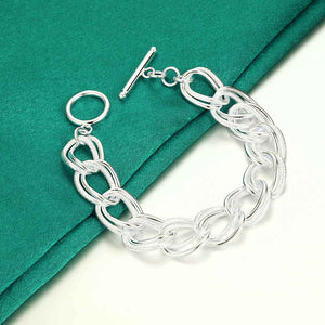 925 Sterling Silver Large Link Chain Bracelet "Adonis"