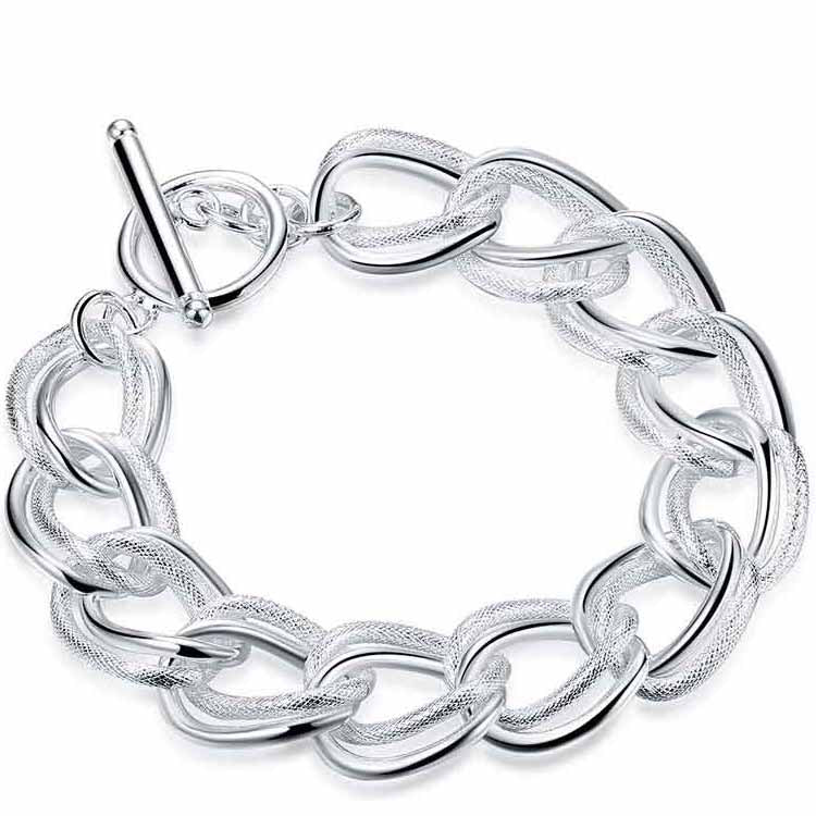 925 Sterling Silver Large Link Chain Bracelet "Adonis"