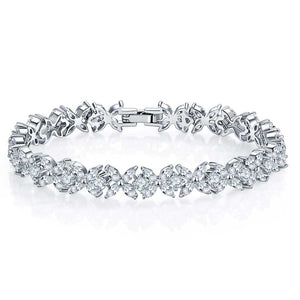 Silver Bride or Bridesmaid Bracelet CZ Diamonds "Alyssa"