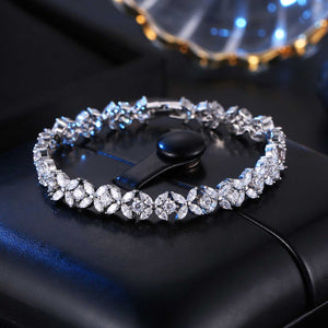 Silver Bride or Bridesmaid Bracelet CZ Diamonds "Alyssa"