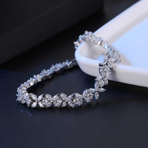 Silver Bride or Bridesmaid Bracelet CZ Diamonds "Alyssa"
