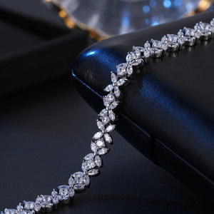 Silver Bride or Bridesmaid Bracelet CZ Diamonds "Alyssa"