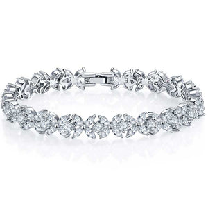 Silver Bride or Bridesmaid Bracelet CZ Diamonds "Alyssa"