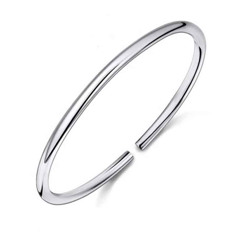 925 Sterling Silver plain thin circle open style bracelet  "Austin"