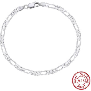 silver figaro bracelet