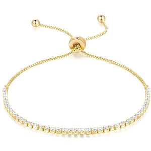 gold adjustable tennis bracelet