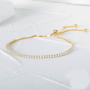 gold adjustable tennis bracelet jewellery