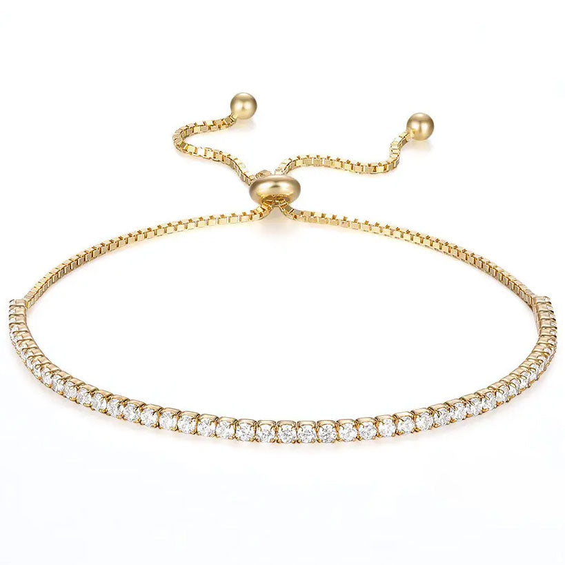 gold adjustable tennis bracelet