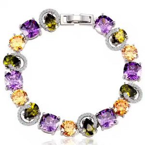 coloured crystal tennis bracelet horseshoe jewellery