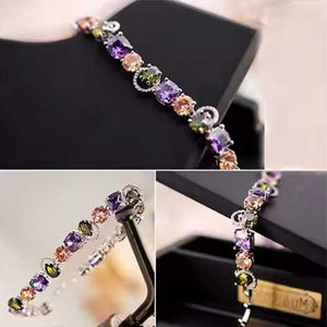 coloured crystal tennis bracelet horseshoe  photos