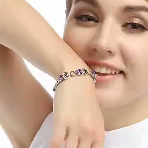 Silver Crystal Bracelet "Horseshoe"