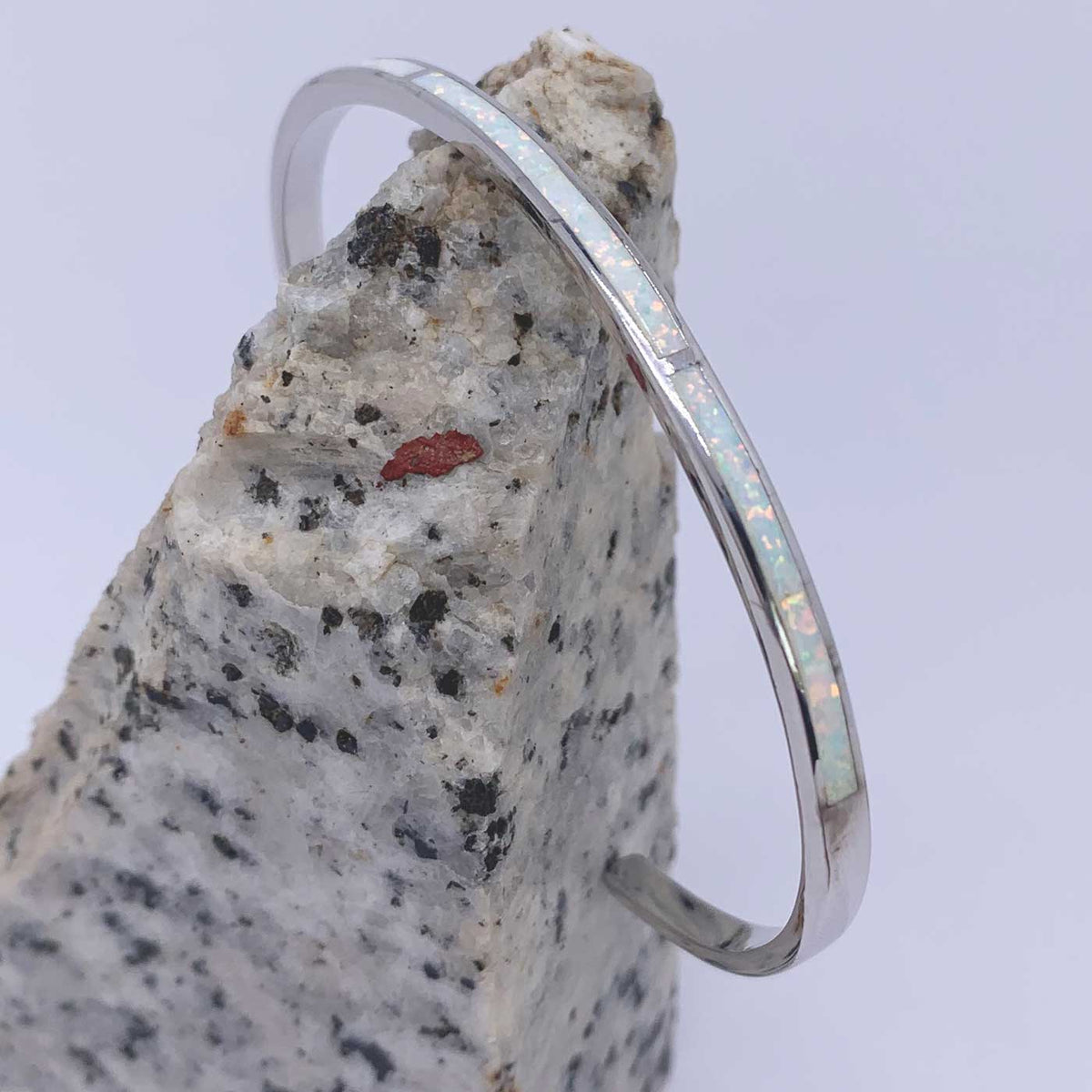Silver Opal Bangle "Isabeau"