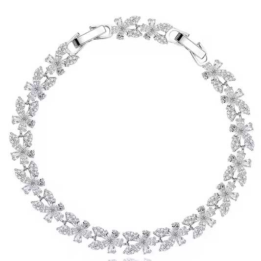 silver crystal tennis bracelet