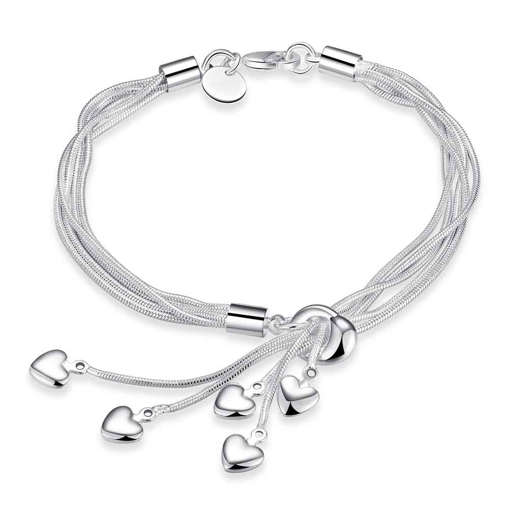 Silver Chain Heart Bracelet "Jennifer"