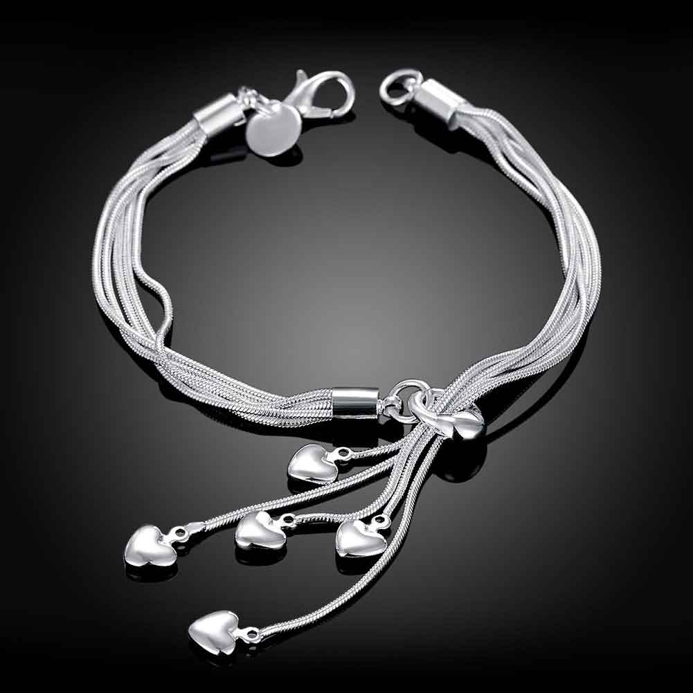 Silver Chain Heart Bracelet "Jennifer"