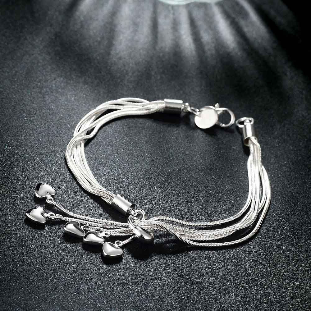 Silver Chain Heart Bracelet "Jennifer"