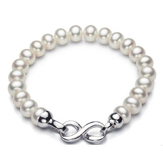 925 Sterling Silver Bracelet with AAA Grade Pearls "Jillian"