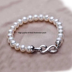 925 Sterling Silver Bracelet with AAA Grade Pearls "Jillian"