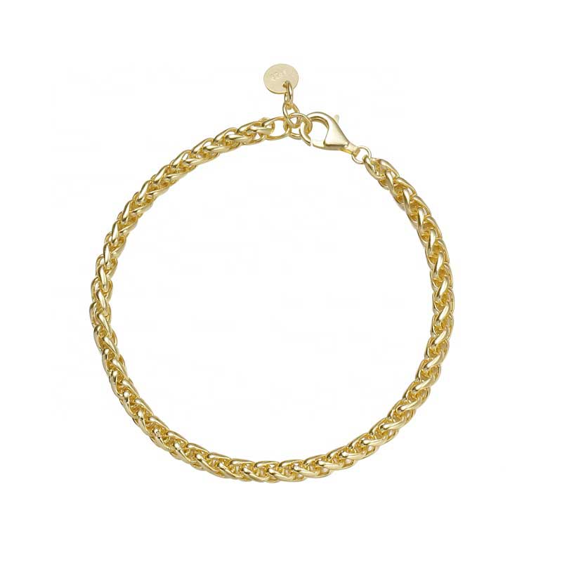 18K Gold Bracelet Chain over 925 Sterling Silver "Jocelyn"