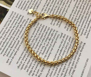 18K Gold Bracelet Chain over 925 Sterling Silver "Jocelyn"