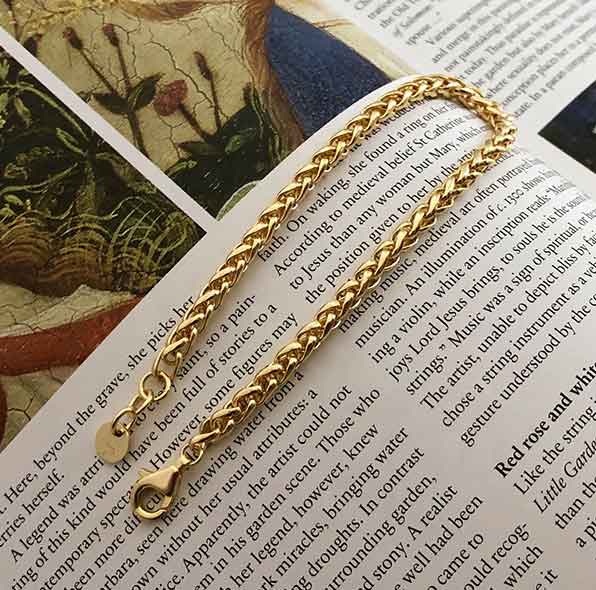 18K Gold Bracelet Chain over 925 Sterling Silver "Jocelyn"