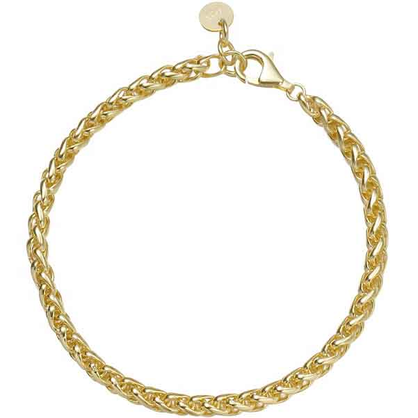 18K Gold Bracelet Chain over 925 Sterling Silver "Jocelyn"