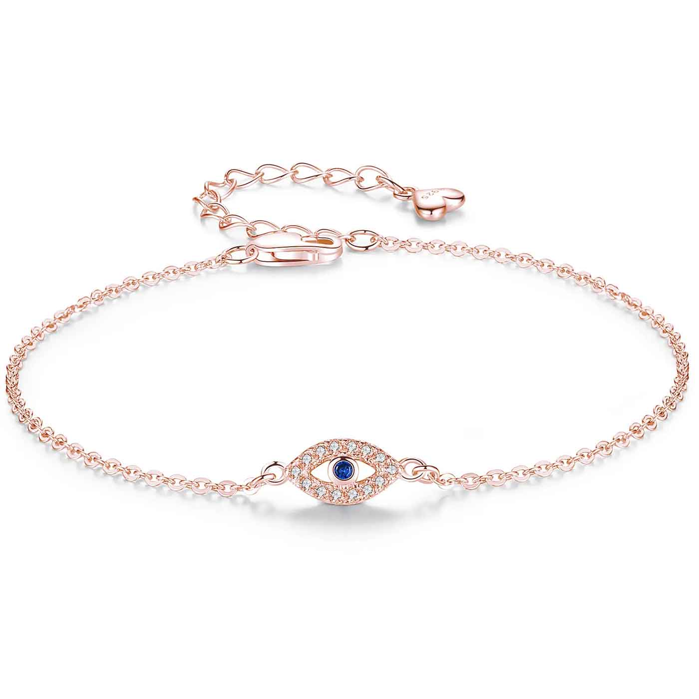 rose gold evil eye bracelet