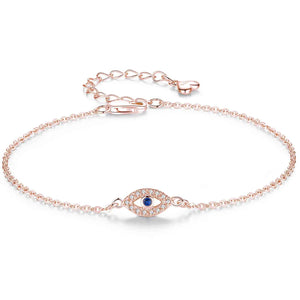 rose gold evil eye bracelet