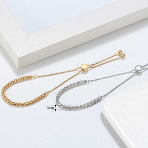 silver adjustable bracelet and gold