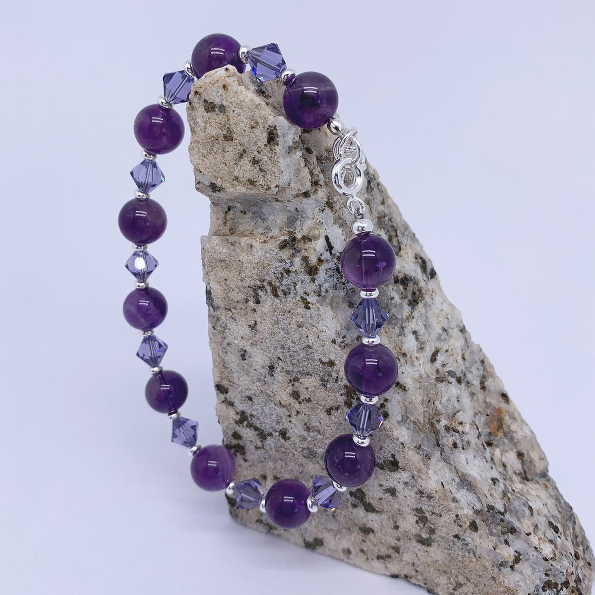 925 Sterling Silver Bracelet "Liara" (Amethyst)