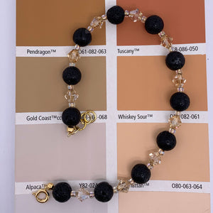 gold black lava bead bracelet resene