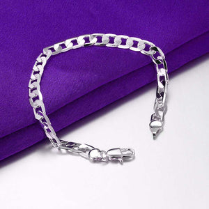 925 Sterling Silver Flat Curb Chain "Lyndsey" (6mm)