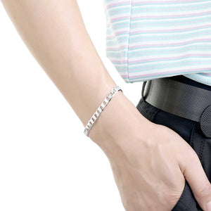 925 Sterling Silver Flat Curb Chain "Lyndsey" (6mm)
