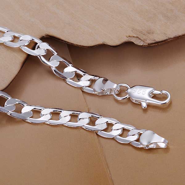 925 Sterling Silver Flat Curb Chain "Lyndsey" (6mm)
