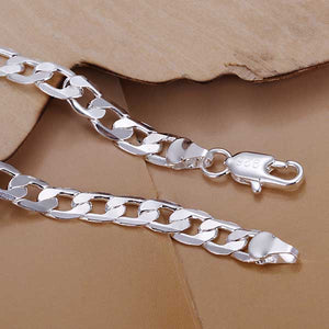 925 Sterling Silver Flat Curb Chain "Lyndsey" (6mm)
