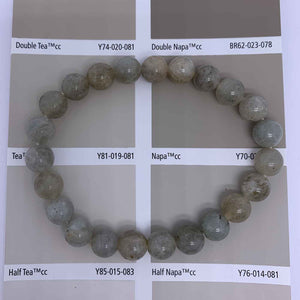 Stretch Bracelet with 8mm round gemstones "Mala" (Labradorite)
