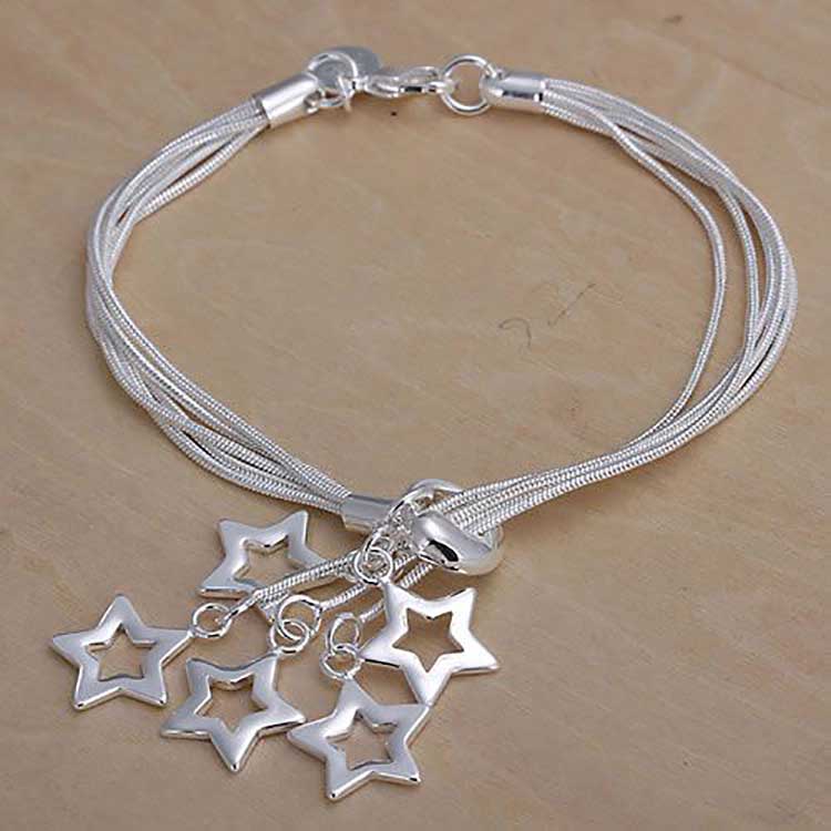 925 Sterling Silver chain bracelet with stars "Matariki"