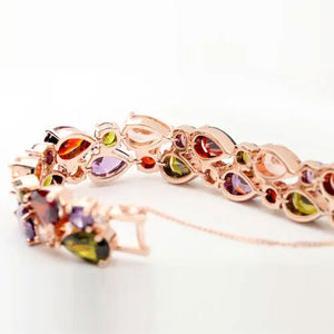 coloured crystal bracelet safety chain