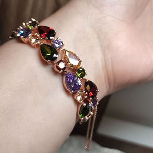 coloured crystal bracelet frenelle