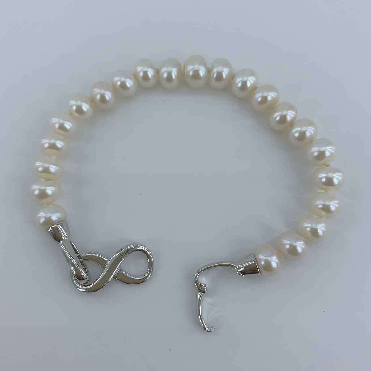 925 Sterling Silver Bracelet with AAA Grade Pearls "Jillian"