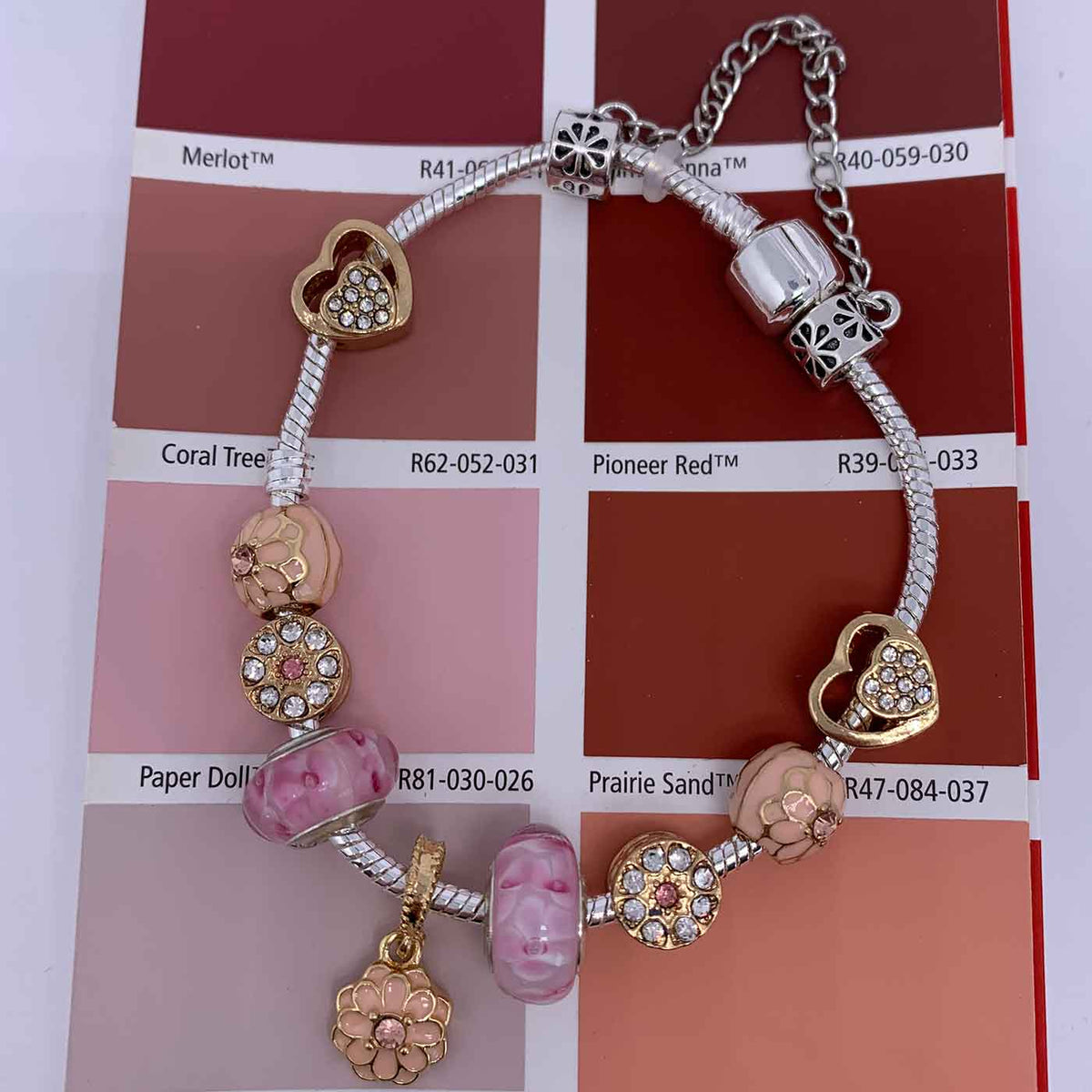 pink charm bracelet resene