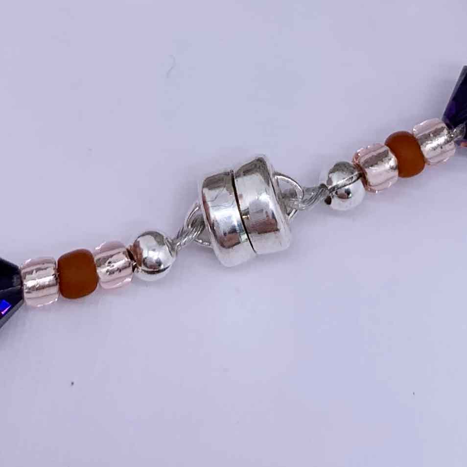 Silver beaded bracelet "Sedona" (Brown)