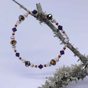 Silver beaded bracelet "Sedona" (Brown)