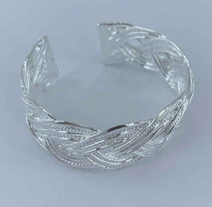 925 Sterling Silver Braided Adjustable Cuff Bracelet "Marilyn"