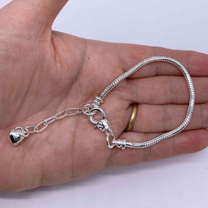 silver snake chain charm bracelet frenelle