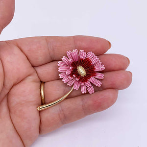 pink gerbra flower brooch jewellery