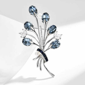 blue flower spray brooch jewellery