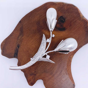 925 Sterling Silver Brooch "Corsage"