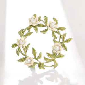 flower wreath brooch unique