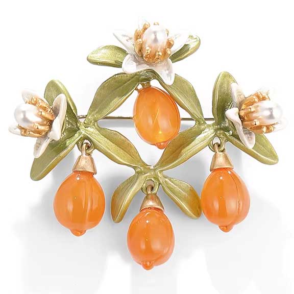 orange blossom brooch